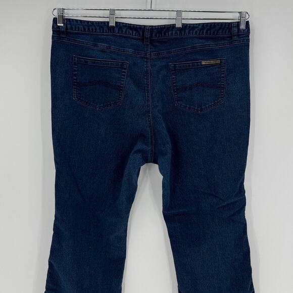 Vintage true Y2K dark wash flare jeans size 22 Y2K baddie versatile - Picture 5 of 7